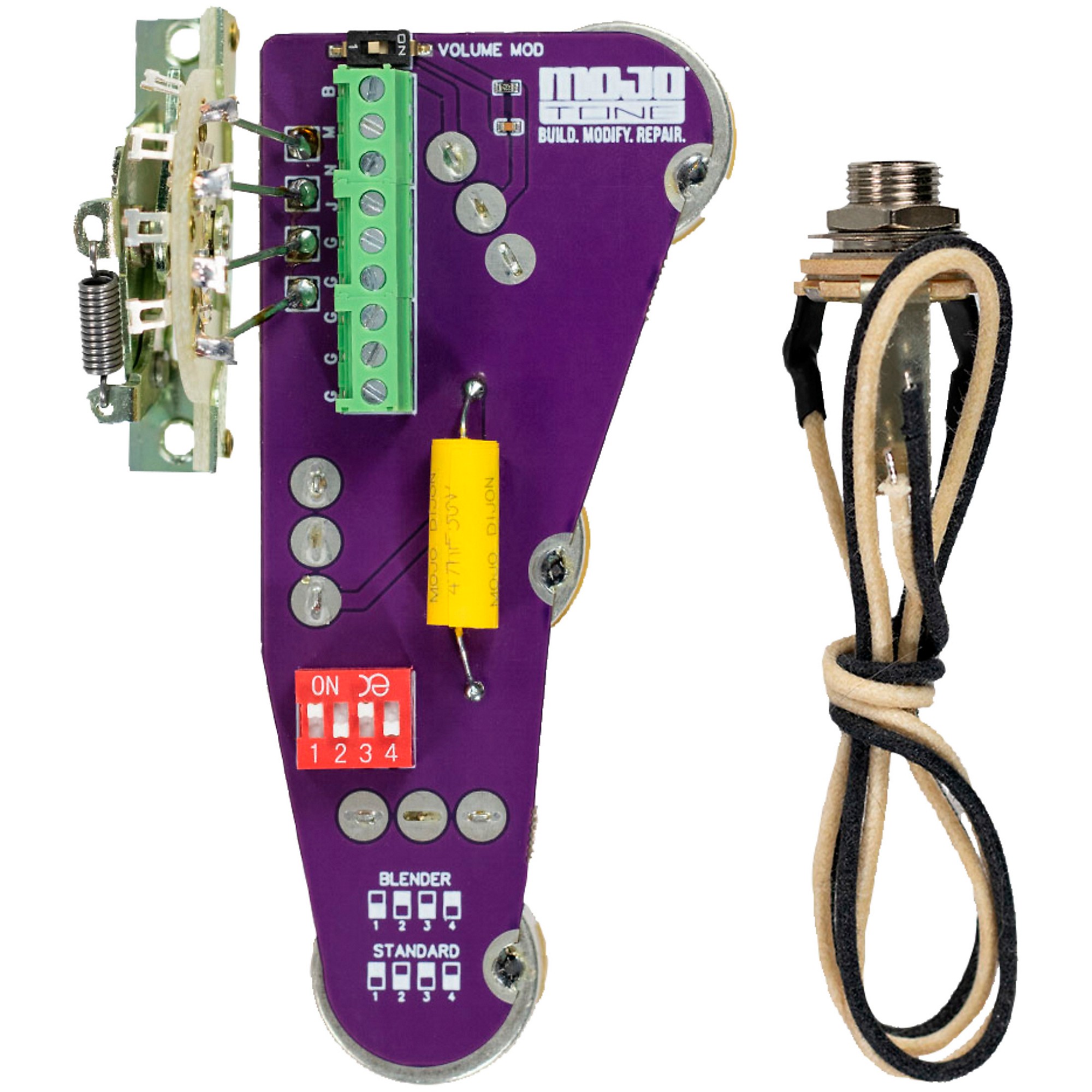 Mojotone Solderless Convertible Strat Guitar Wiring Harness With