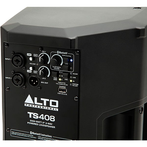 Alto TS408 8" 2-Way Powered Loudspeaker With Bluetooth, DSP and App Control