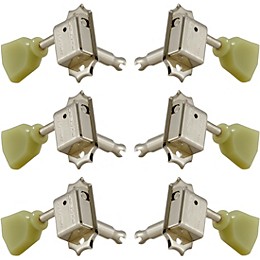 GROVER 3+3 Vintage Deluxe 133 Series Keystone Button Tuning Machines Nickel