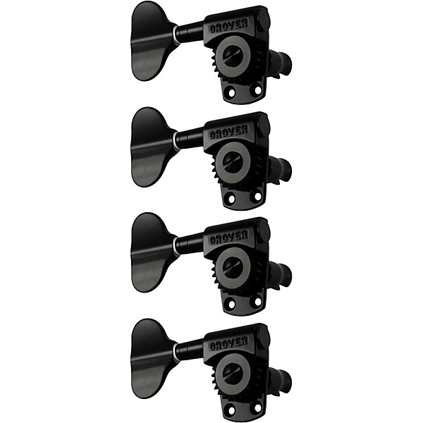 GROVER Titan Electric Bass 145 Series Tuning Machines Black Chrome Reverse 4-in-line