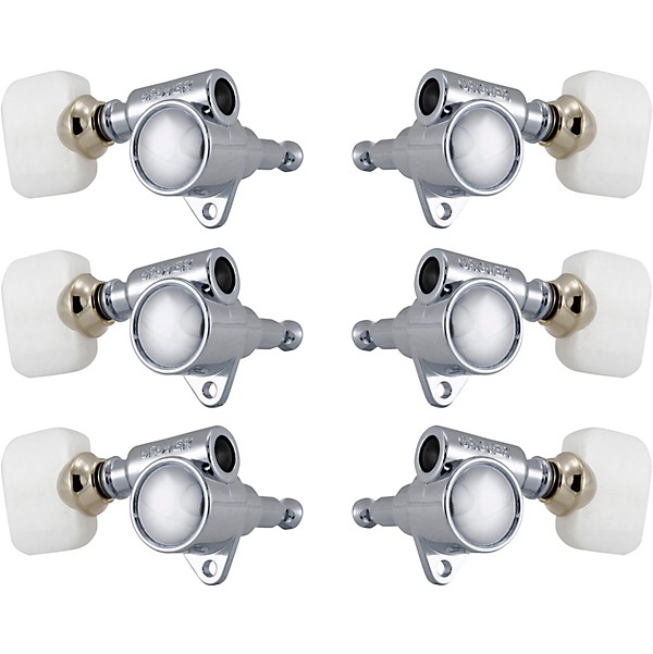 GROVER Original Milk Bottle Style Rotomatics 103 Series Pearloid Button Tuning Machines Chrome