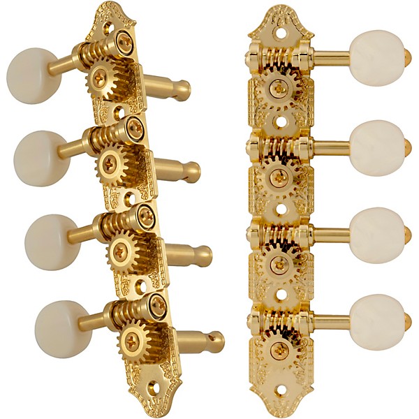 GROVER Professional Mandolin A Style 409 Series White Button Tuning Machines Gold