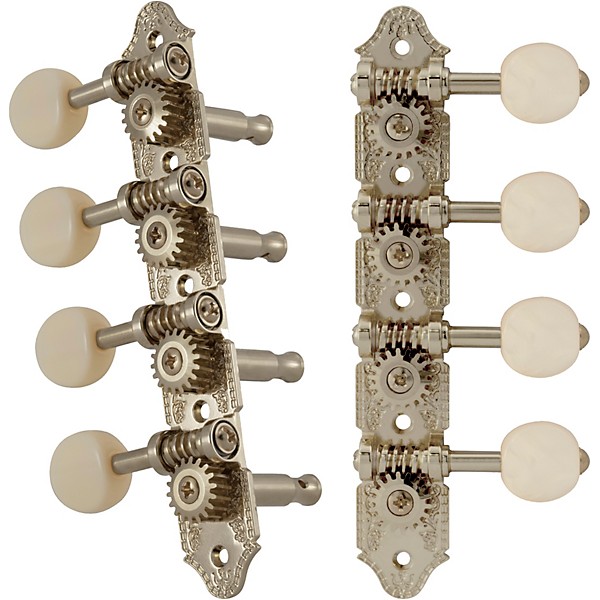 GROVER Professional Mandolin A Style 409 Series White Button Tuning Machines Nickel