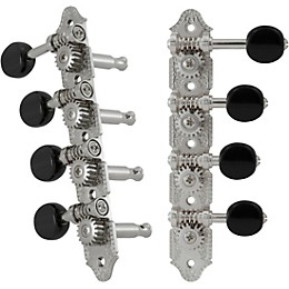 GROVER Professional Mandolin F Style 409 Series Black Button Tuning Machines Chrome