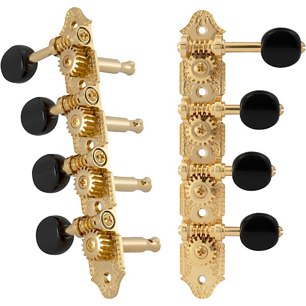 GROVER Professional Mandolin F Style 409 Series Black Button Tuning Machines Gold