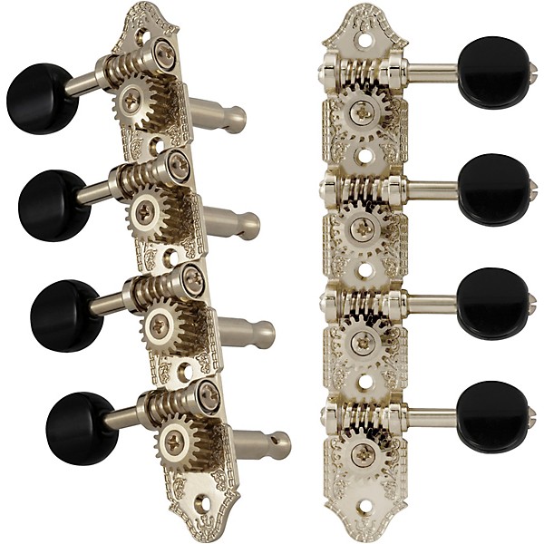 GROVER Professional Mandolin A Style 409 Series Black Button Tuning Machines Nickel