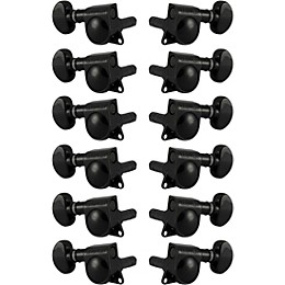 GROVER Mid-Size Locking Rotomatics 406 Series Tuning Machines Black Chrome 6+6