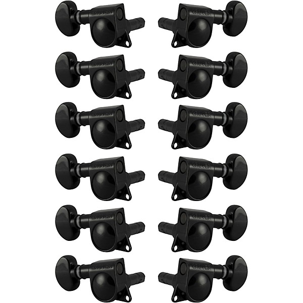 GROVER Mid-Size Locking Rotomatics 406 Series Tuning Machines Black Chrome 6+6