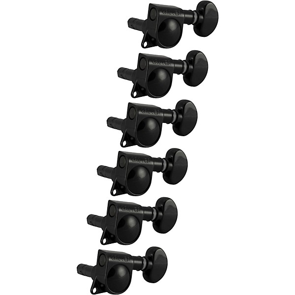 GROVER Mid-Size Locking Rotomatics 406 Series Tuning Machines Black Chrome 6-in-line