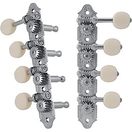 GROVER Professional Mandolin F Style 409 Series White Button Tuning Machines Chrome