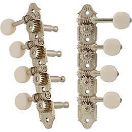 GROVER Professional Mandolin F Style 409 Series White Button Tuning Machines Nickel