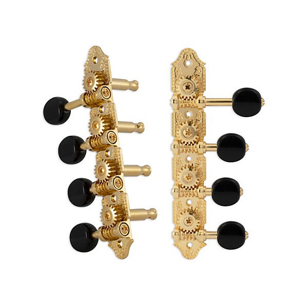 GROVER Professional Mandolin Vintage F Style 409 Series Black Button Tuning Machines Gold