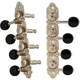 GROVER Professional Mandolin Vintage F Style 409 Series Black Button Tuning Machines Nickel