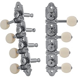 GROVER Professional Mandolin Vintage F Style 409 Series White Button Tuning Machines Chrome