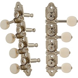 GROVER Professional Mandolin Vintage F Style 409 Series White Button Tuning Machines Nickel