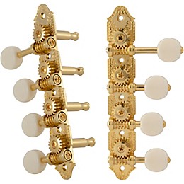 GROVER Professional Mandolin Vintage F Style 409 Series White Button Tuning Machines Gold