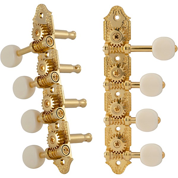 GROVER Professional Mandolin Vintage F Style 409 Series White Button Tuning Machines Gold