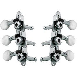 GROVER Sta-Tite Mini 3-On-A-Plate 608 Series Tuning Ma... GROVER Sta-Tite Mini 3-On-A-Plate 608 Series Tuning Machines Chrome