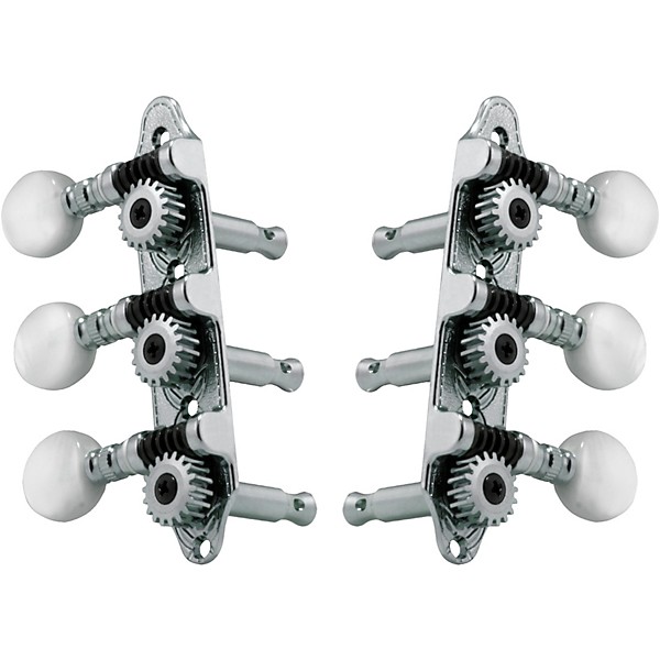 GROVER Sta-Tite Mini 3-On-A-Plate 608 Series Tuning Machines Chrome