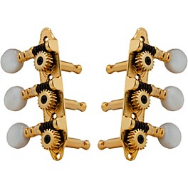 GROVER Sta-Tite Mini 3-On-A-Plate 608 Series Tuning Mach... GROVER Sta-Tite Mini 3-On-A-Plate 608 Series Tuning Machines Gold