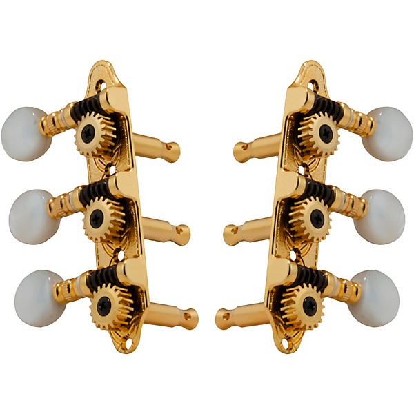 GROVER Sta-Tite Mini 3-On-A-Plate 608 Series Tuning Machines Gold