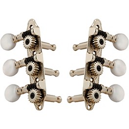 GROVER Sta-Tite Mini 3-On-A-Plate 608 Series Tuning Ma... GROVER Sta-Tite Mini 3-On-A-Plate 608 Series Tuning Machines Nickel