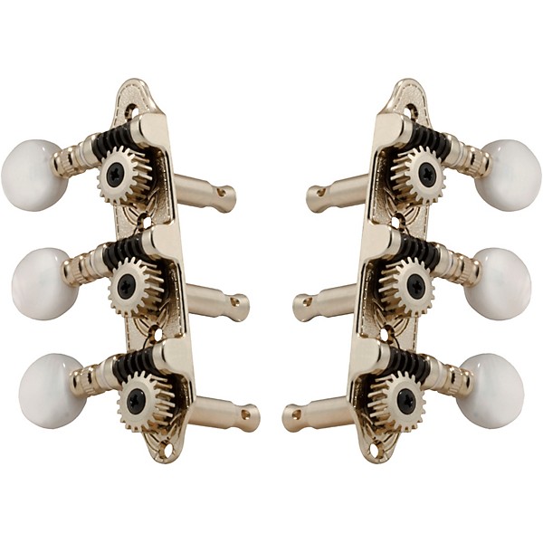 GROVER Sta-Tite Mini 3-On-A-Plate 608 Series Tuning Machines Nickel