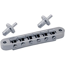 GROVER Tune-O-Matic Guitar Bridge Unnotched Black Chrome GROVER Tune-O-Matic Guitar Bridge Unnotched Chrome