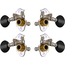 GROVER Sta-Tite Ukulele #9 Series Black Button Tuning Machines Chrome