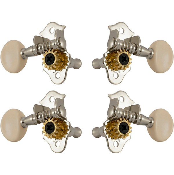 GROVER Sta-Tite Ukulele #9 Series White Button Tuning Machines Nickel