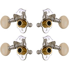 GROVER Sta-Tite Ukulele #9 Series White Button Tunin... GROVER Sta-Tite Ukulele #9 Series White Button Tuning Machines Chrome