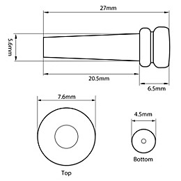 GROVER Bridge-Pins With Pearl Eye Ebony