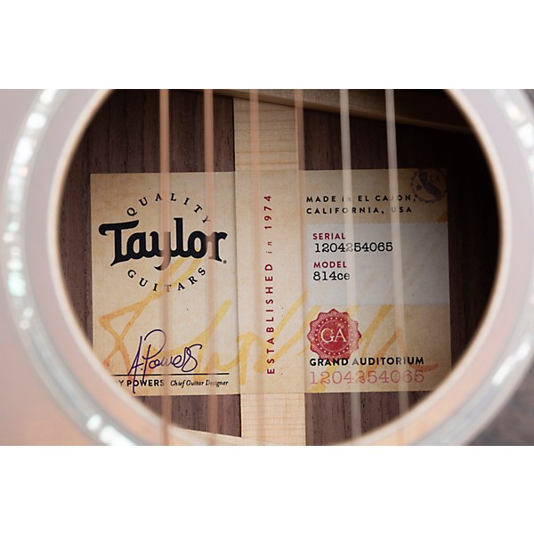 Taylor 814ce Grand Auditorium Acoustic-Electric Guitar Tobacco Sunburst