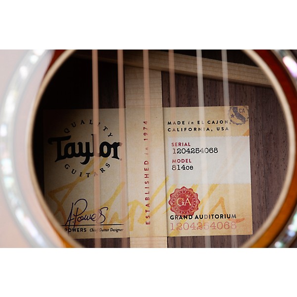 Taylor 814ce Grand Auditorium Acoustic-Electric Guitar Tobacco Sunburst