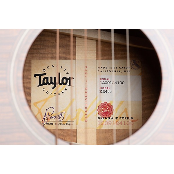 Taylor K24ce AA Koa Auditorium Acoustic-Electric Guitar Shaded Edge Burst