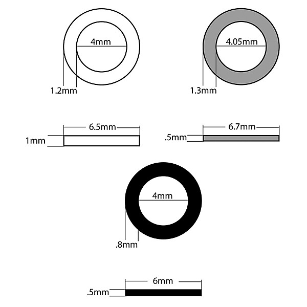 GROVER Replacement Washers For Rotomatic Tuning Machines 18-Pack