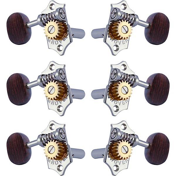 GROVER Sta-Tite With 18:1 Gear Ratio 97-18 Series Rosewood Button Tuning Machines Chrome