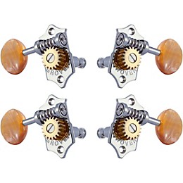 GROVER Sta-Tite Ukulele With 18:1 Gear Ratio U98-18 Series Amber Acryllic Button Tuning Machines Chrome