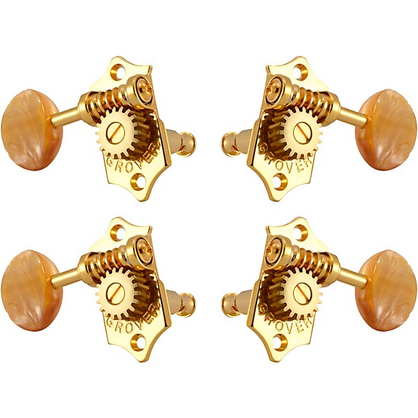 GROVER Sta-Tite Ukulele With 18:1 Gear Ratio U98-18 Series Amber Acryllic Button Tuning Machines Gold