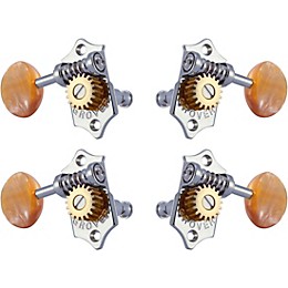 GROVER Sta-Tite Ukulele With 18:1 Gear Ratio U99-18 Series Amber Acryllic Button Tuning Machines Chrome