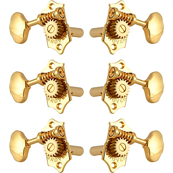 GROVER Sta-Tite With 18:1 Gear Ratio 97-18 Series Gold Button Tuning Machines Gold