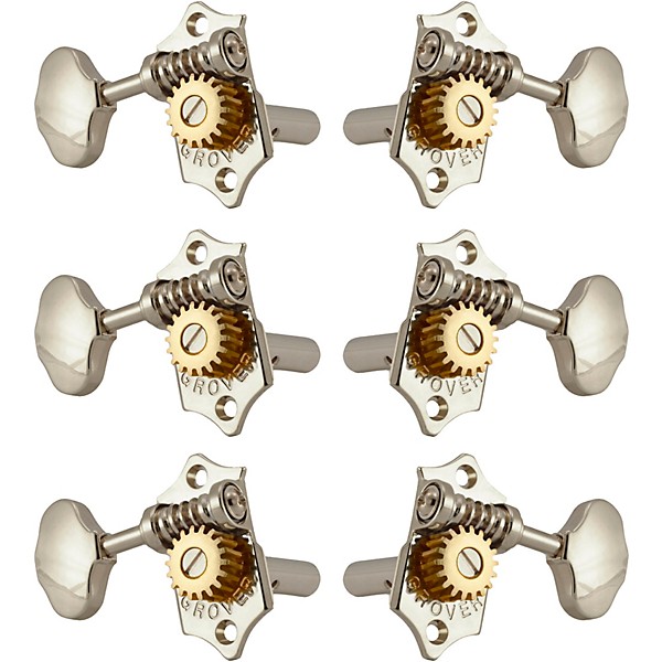 GROVER Sta-Tite With 18:1 Gear Ratio 97-18 Series Nickel Button Tuning Machines Nickel