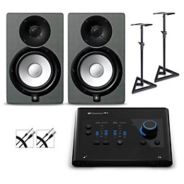 PreSonus Quantum ES2 Audio Interface with Yamaha HS Series Studio Monitor Pair (Cables & Stands Included) HS5 SG