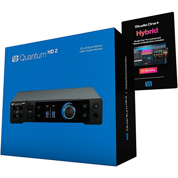 PreSonus Quantum HD2 Audio Interface with Yamaha HS Series Studio Monitor Pair (Cables & Stands Included) HS5