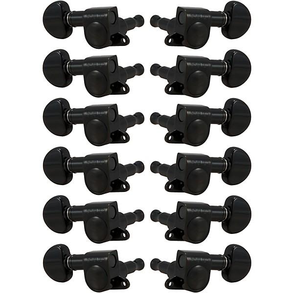 GROVER Mini Rotomatics 205 Series Tuning Machines Black Chrome 6+6