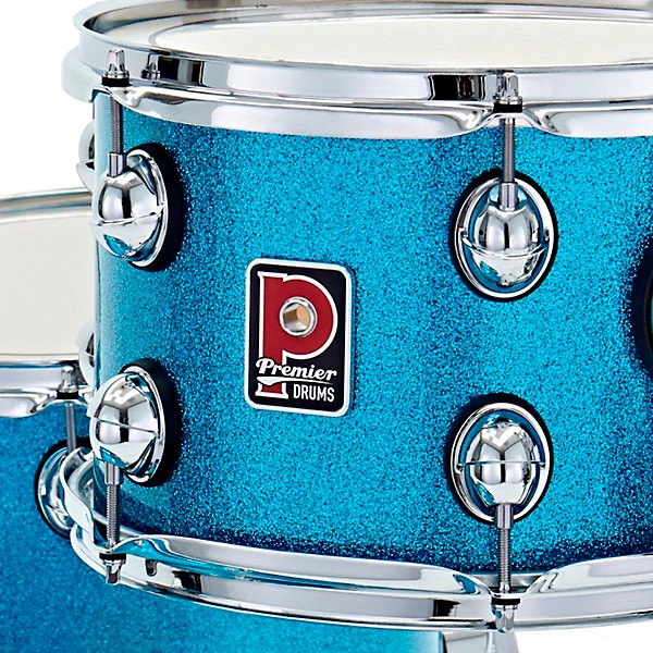 Premier Genista Heritage Birch 3-Piece Shell Pack With 18" Bass Drum Aqua Sparkle