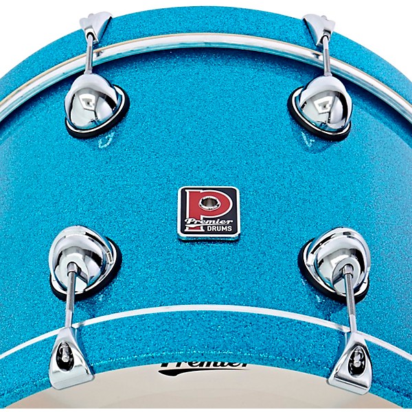 Premier Genista Heritage Birch 3-Piece Shell Pack With 18" Bass Drum Aqua Sparkle