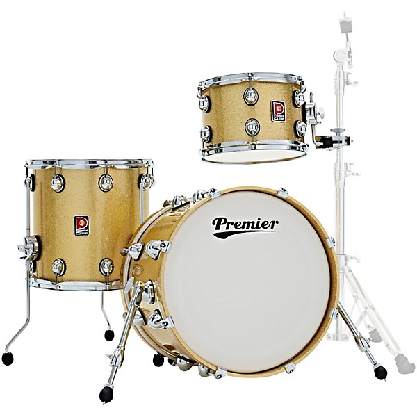 Premier Genista Heritage Birch 3-Piece Shell Pack With 18" Bass Drum Gold Sparkle