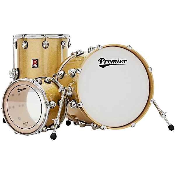 Premier Genista Heritage Birch 3-Piece Shell Pack With 18" Bass Drum Gold Sparkle