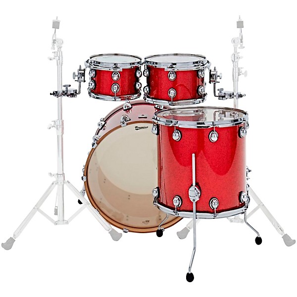 Premier Genista Classic Birch 4-Piece Shell Pack With 22" Bass Drum Red Sparkle